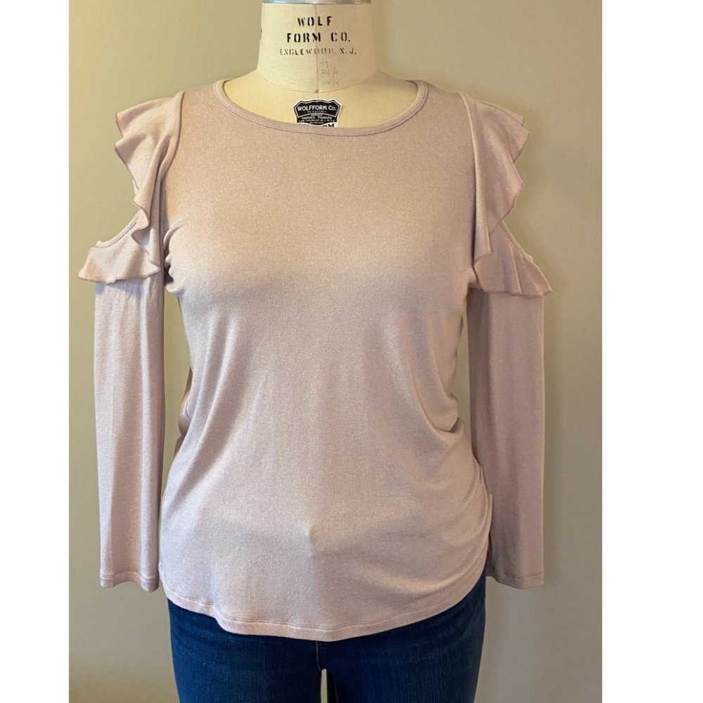 PLEIONE Jersey Cold Shoulder Top